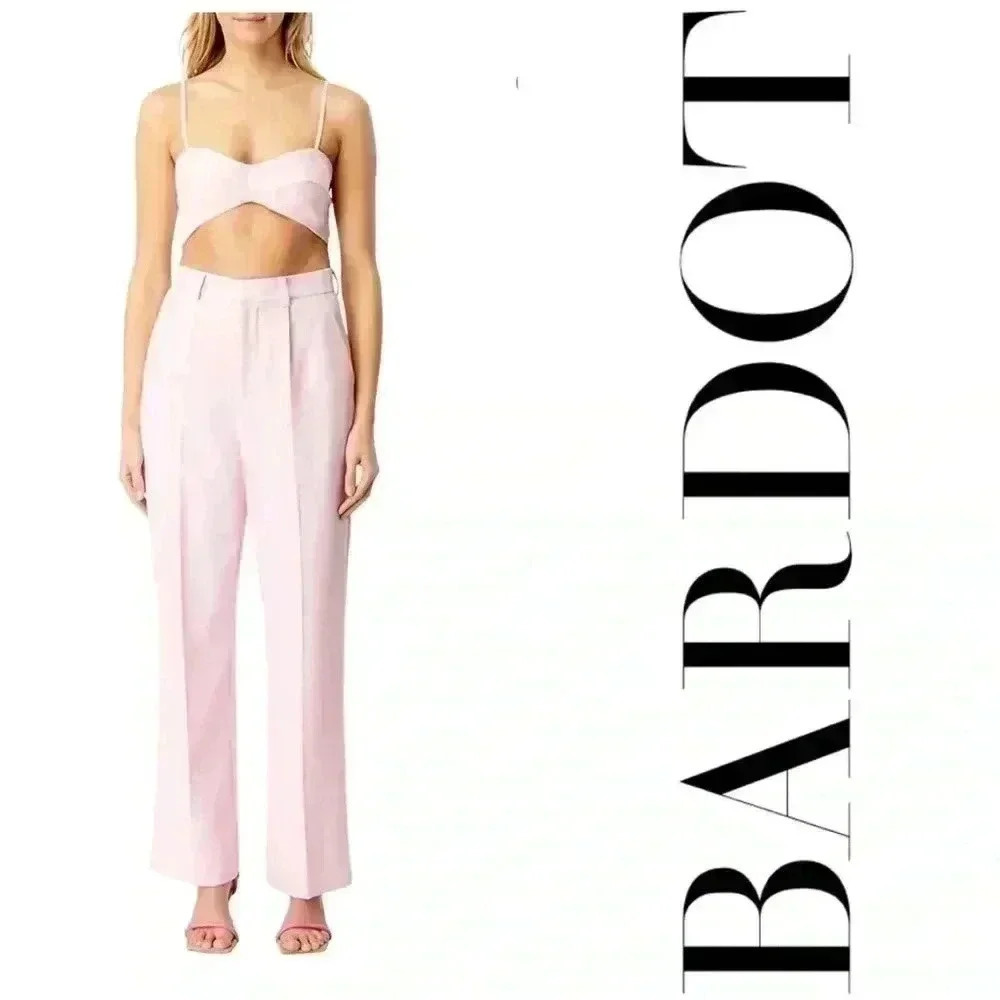 Bnwt Bardot Women’s Maison Straight Leg Pants Size 8 In Soft Pink